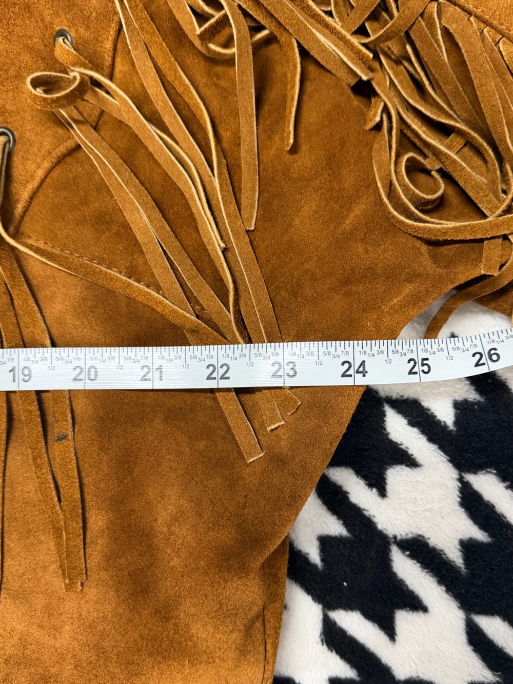 Vintage Brown Suede Leather Fringe Western Jacket Size M Boho Cowgirl - Picture 13 of 13